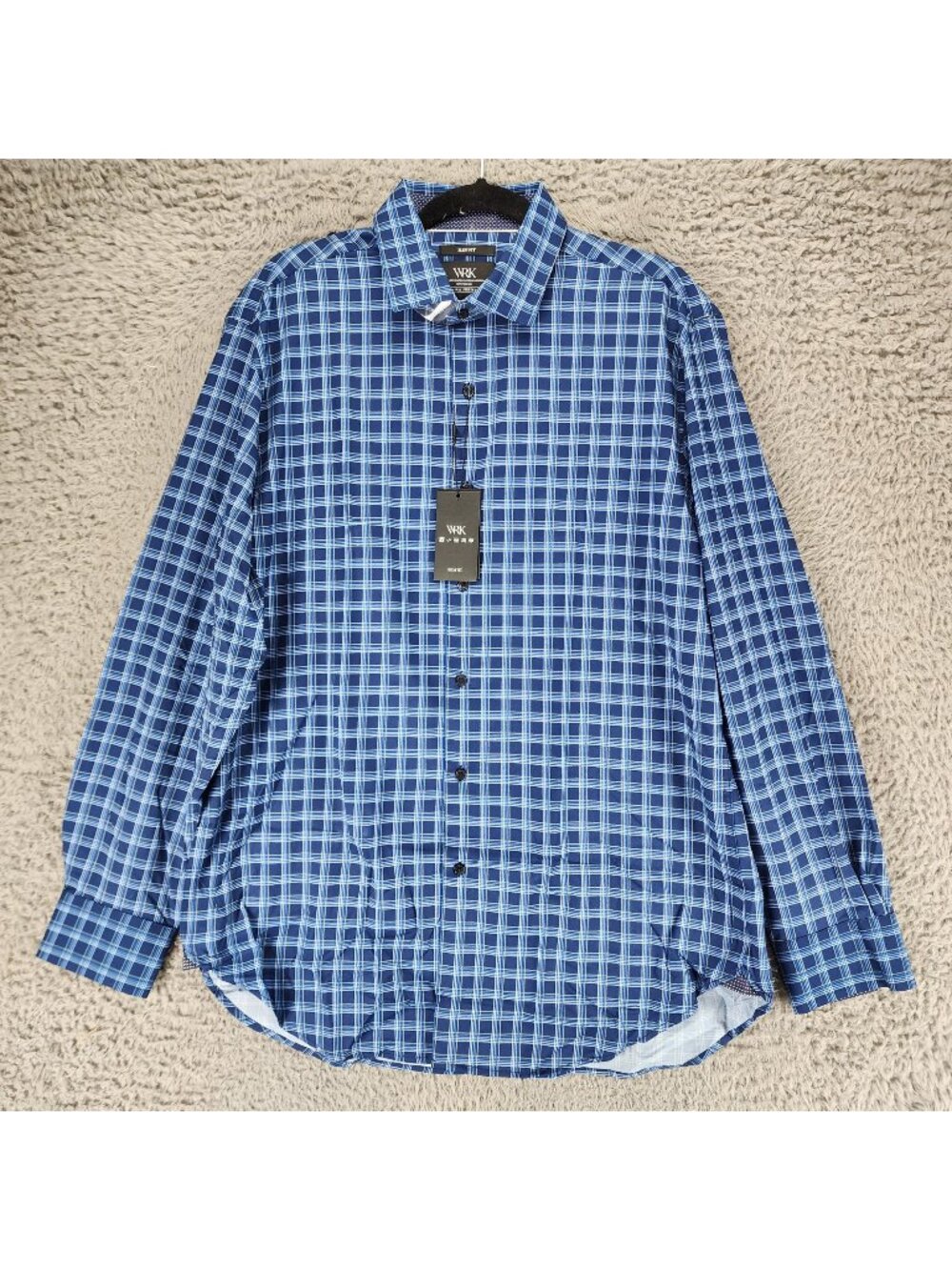 WRK Shirt Mens 17 Blue Plaid Long Sleeve Button Up *NWT*